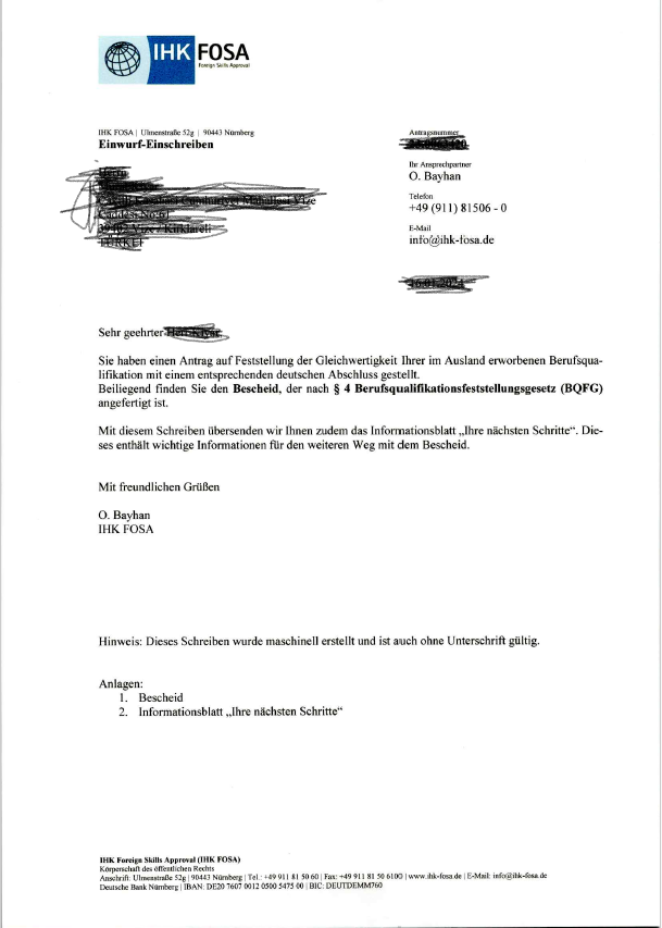 Kaynakcı Mesleki denklik belgesi